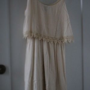 Forever 21 cream dress with crochet detailing SZ S